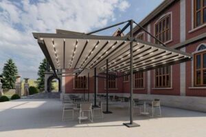 çift açılır askılı pergola tente